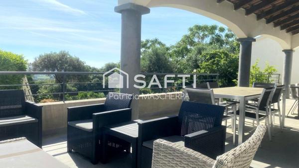 Coup de coeur !Trés belle villa vue mer avec piscine au calme et à 10mn du centre de vie de Borgo