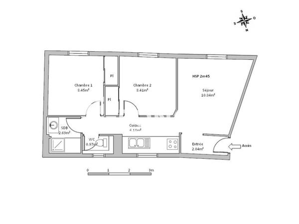 Location Appartement 3 pièces 41.13 m² - 7 RUE DU FAISAN Lille 59000