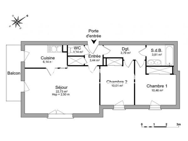 Location Appartement 3 pièces 61.5 m² - BAT 4 Saint Cyr L'ecole 78210