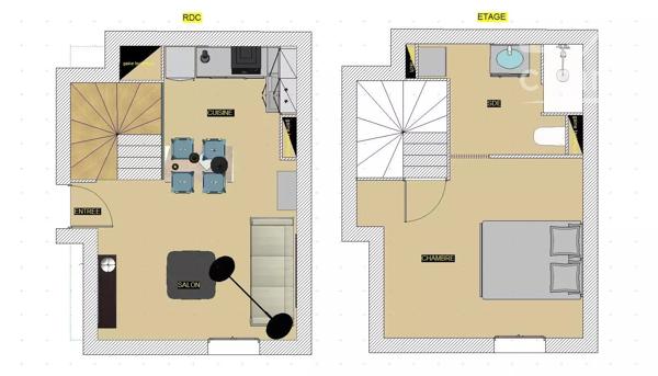 Appartement duplex 2 pièces 40 m²