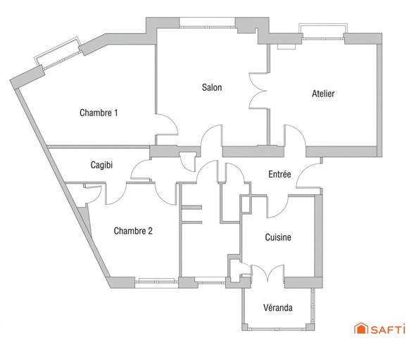 Neudorf, rue de Bâle, F4 traversant, veranda
