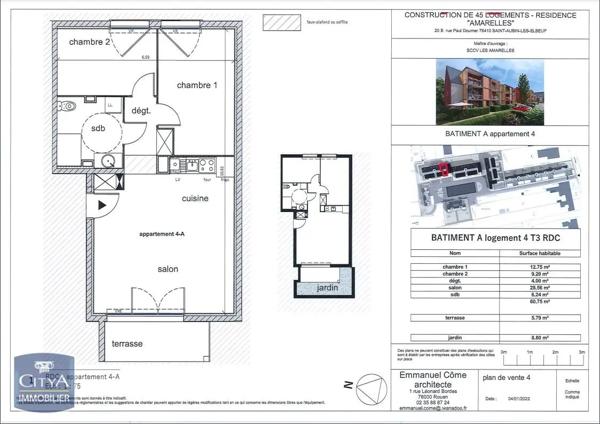 Appartement à louer 3 pièces 60.75m² Saint-Aubin-lès-Elbeuf (76410)