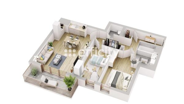 Appartement 3 pièces - 72 m²