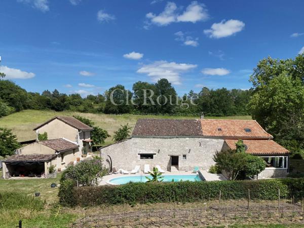 Entre Eymet et Bergerac - Belle propriété en pierre avec gîte et piscine