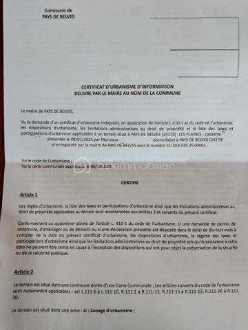 Terrain de 3 039 m²