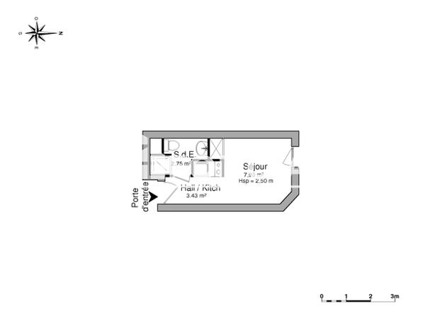 Location Studio meublé 14.11 m² - 49 COURS DE LA REPUBLIQUE Le Havre 76600