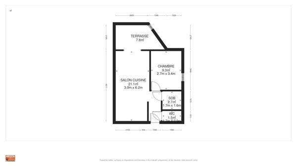Appartement T2 en rez-de-chaussée avec piscine