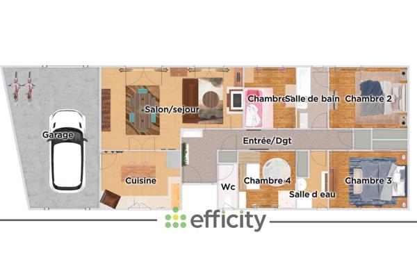 Maison 6 pièces - 110 m² Exclusivité efficity