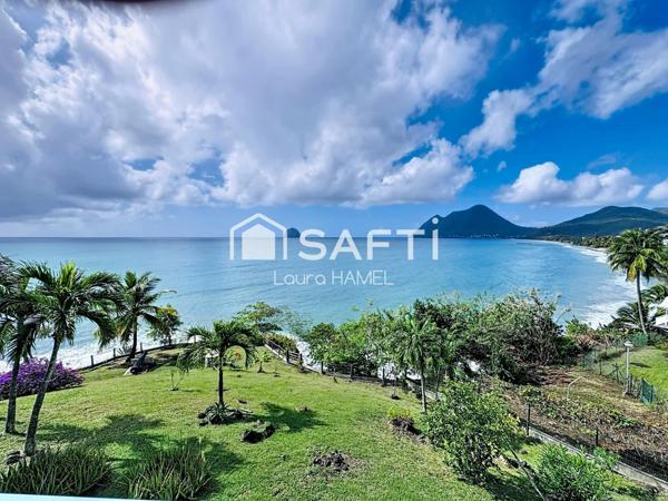 Pleine vue sur la mer, le rocher du Diamant et le Morne Larcher.