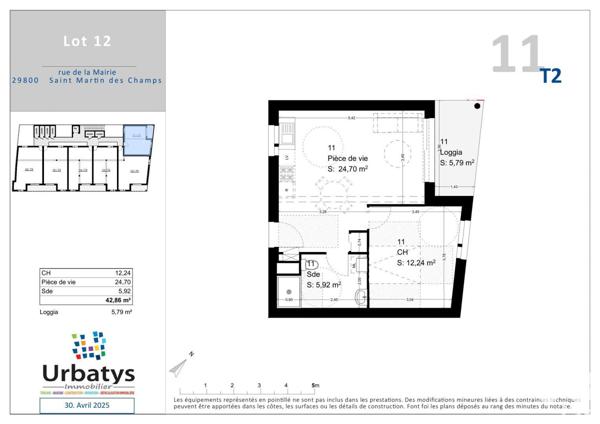 Appartement à vendre 2 pièces 42 m² Saint-Martin-des-Champs