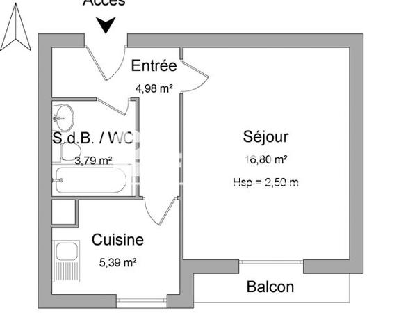 Location Studio 30.96 m² - 46-48 RUE DE MONTREUIL Paris 75011