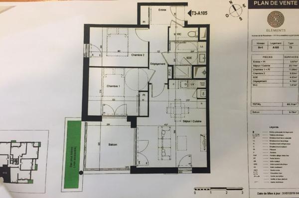 Appartement 3 pièces 60m² - CHAMBRAY LES TOURS