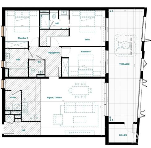 Appartement à vendre 4 pièces 109 m² Mauguio