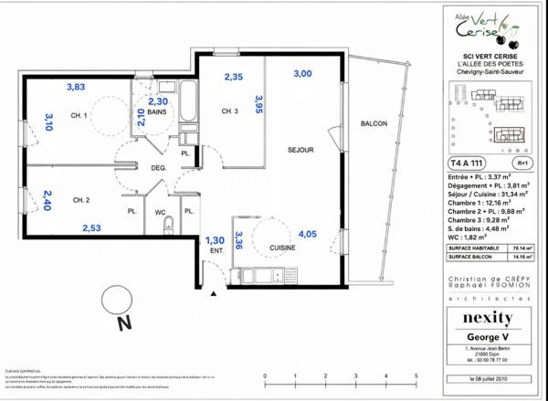 Superbe appartement T4 dernier étage avec ascenseur