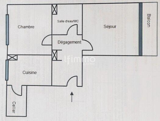 T2 traversant, balcon, cave, parking résident