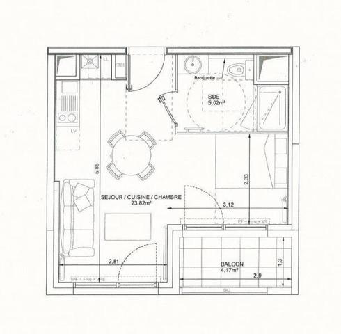 Appartement 1 pièce - 44100 Nantes -  Durantière