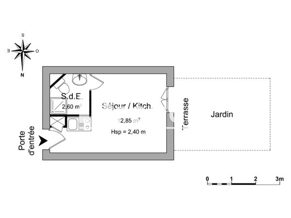 Location Studio 15.45 m² - 272 ROUTE DE FOUGERES Rennes 35700