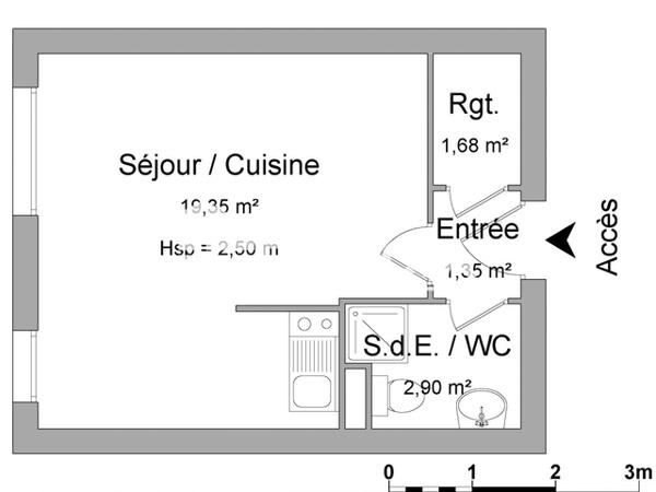 Location Studio 25.28 m² - 93-99 RUE CHARLES LEGENDRE Limoges 87000