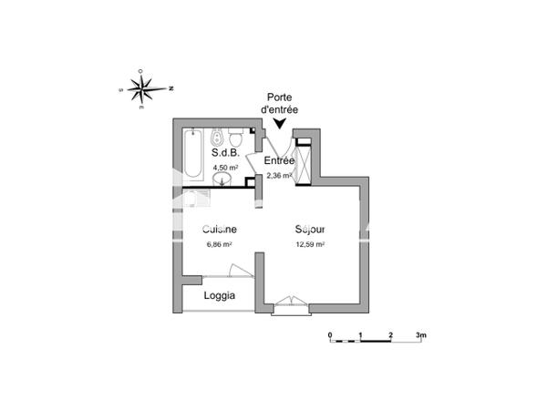 Location Studio 26.31 m² - 2 AVENUE D'ESPAGNE Bidos 64400