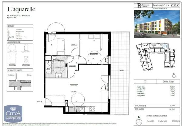 Appartement à louer 3 pièces 59.45m² Arles (13200)