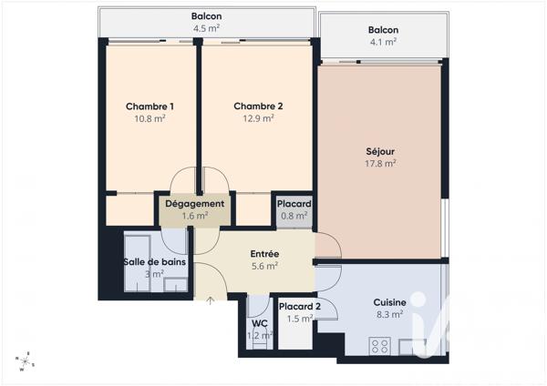 Appartement à vendre 3 pièces 63,56 m² Verrières-le-Buisson