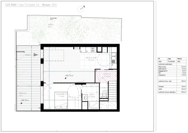 Appartement 3 pièces - 69 m²