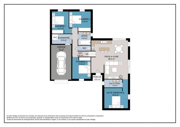 Toussieux (01600) Maison moderne et neuve de 4 chambres sur son terrain de 600 m²