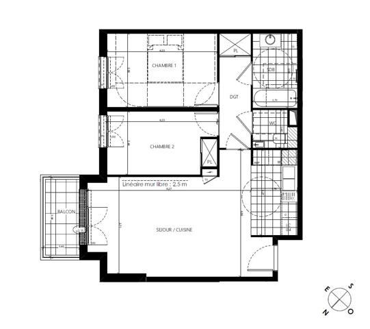 Appartement 3 pièces à louer