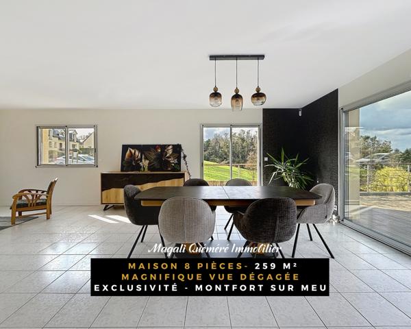 Montfort-sur-Meu (35160) Maison d'architecte 8 p - 259 m² - Magnifique vue panoramique - Montfort sur Meu (35160) - 25 min Rennes gare