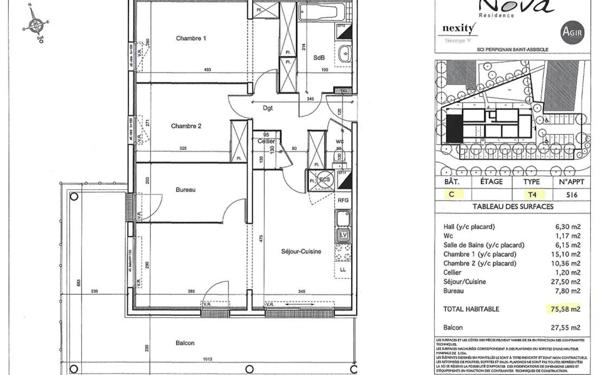 Appartement à vendre    4 pièces • 75,45 m2 Perpignan