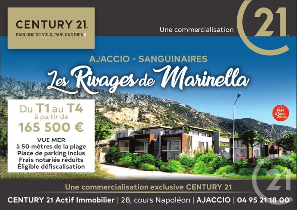 Appartement F3 à vendre  3 pièces - 72,30 m2 AJACCIO - 201