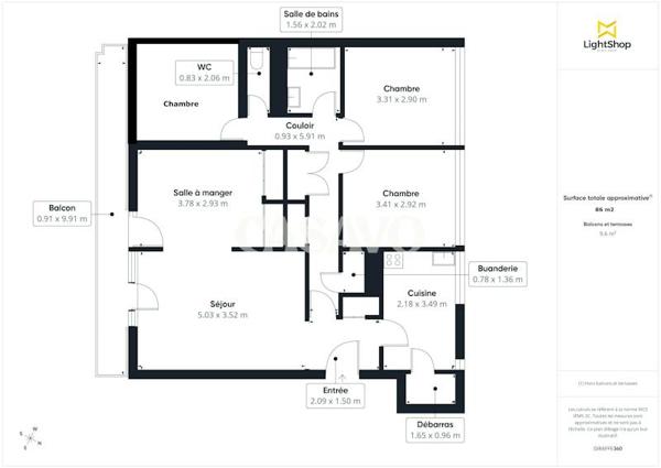 Vente Appartement 5 pièces de 86m² - 69140 Rillieux-la-Pape