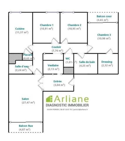 Appartement familial 4 pièces 95m² rue des Pyrénées