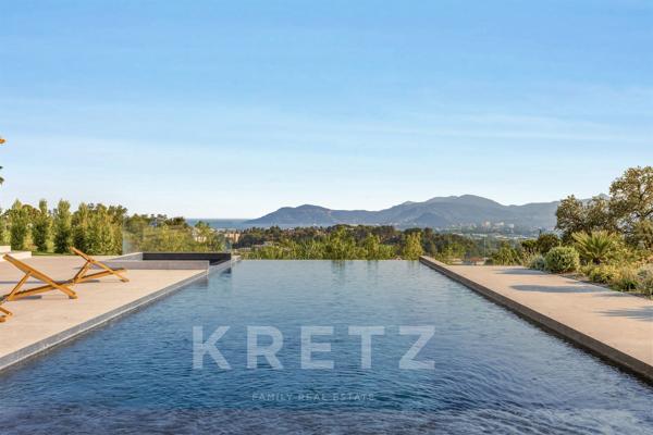 Propriété contemporaine domaine privé MOUGINS vue mer