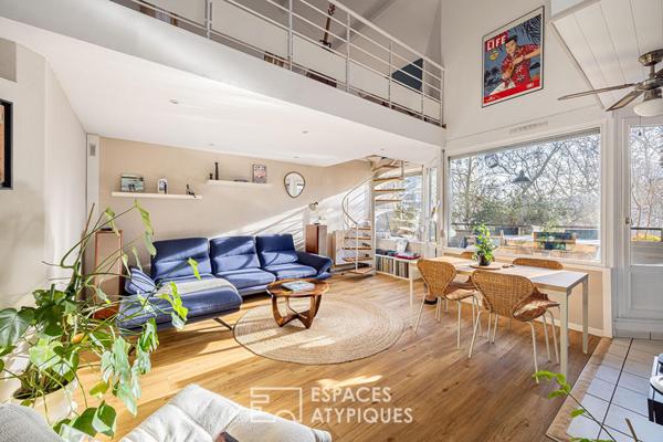 Double hauteur et terrasses en dernier étage à deux pas du Rhône