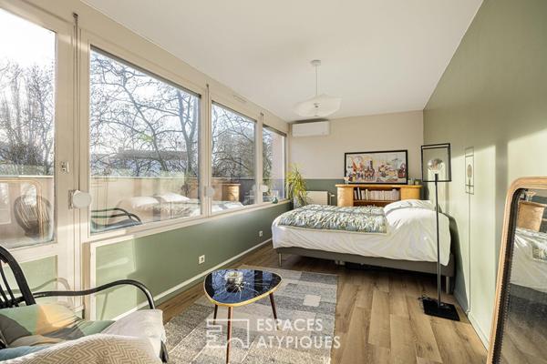 Double hauteur et terrasses en dernier étage à deux pas du Rhône