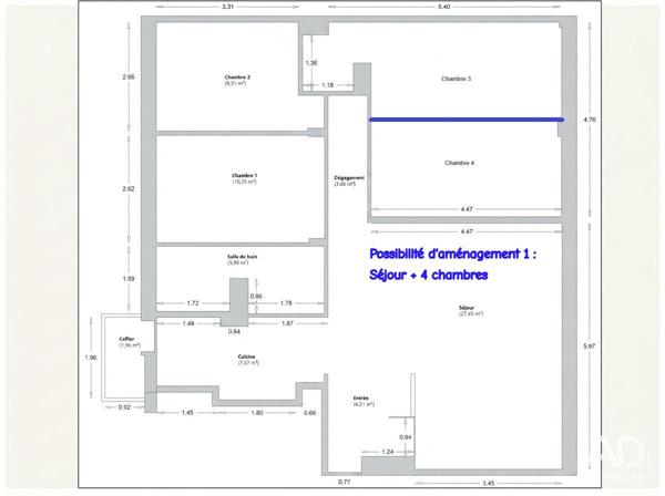 Appartement à vendre 5 pièces 93 m² Boulogne-Billancourt