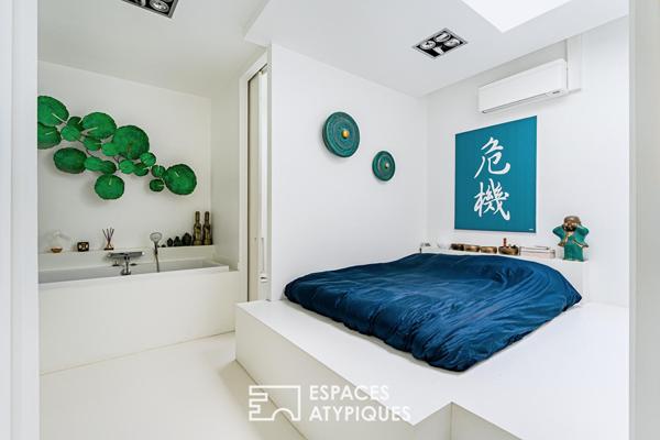 Loft contemporain au blanc immaculé dans une ancienne imprimerie à Bagneux