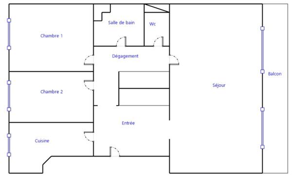 Appartement 3 pièce(s) 2 chambre(s) 75 m²