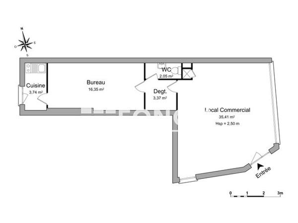 Location Local commercial 1 pièce 60.92 m² - 22 AVENUE BERTHELOT Vienne 38200