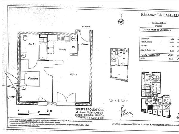 Location Appartement 2 pièces 43 m² - 11 RUE FARADAY Tours 37100
