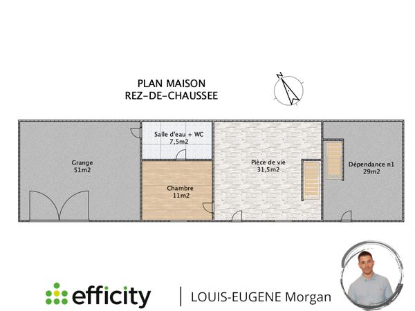 Maison 3 pièces - 50 m²