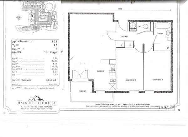 Saint-Estève - Appartement 3 pièces avec balcon et deux places de parking