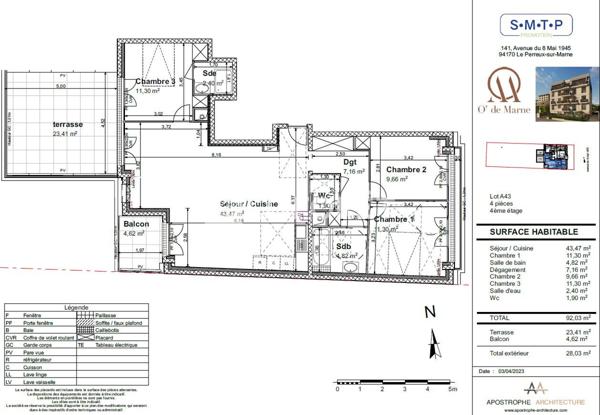 Achat appartement Le Perreux-sur-Marne - 4 pièce(s) - 92 m² - 680 000 €