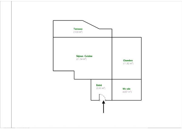 Appartement 2 pièces - 42 m² Exclusivité efficity