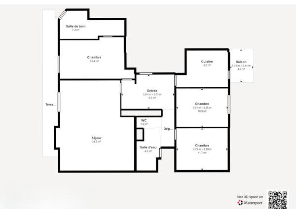 Appartement
         5 pièces
        - 115 m² Exclusivité 350 000 € *