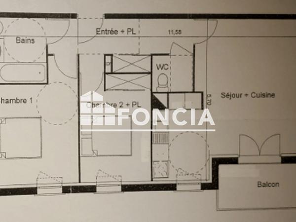 Location Appartement 3 pièces 60.37 m² - RESIDENCE LES COMBOTTES - 14 CHEMIN DE ROUGE TERRE - BATIMENT C Grand Charmont 25200