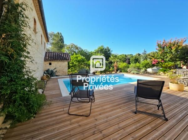 Maison en pierre de 185 m² avec piscine, dépendance et parc arboré  à 10 min de Marmande