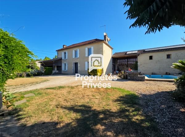 Maison en pierre de 185 m² avec piscine, dépendance et parc arboré  à 10 min de Marmande