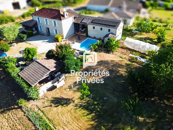 Maison en pierre de 185 m² avec piscine, dépendance et parc arboré  à 10 min de Marmande